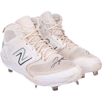 Jose Trevino New York Yankees Autographed Game-Used White & Gray New Balance Cleats from the 2023 MLB Season