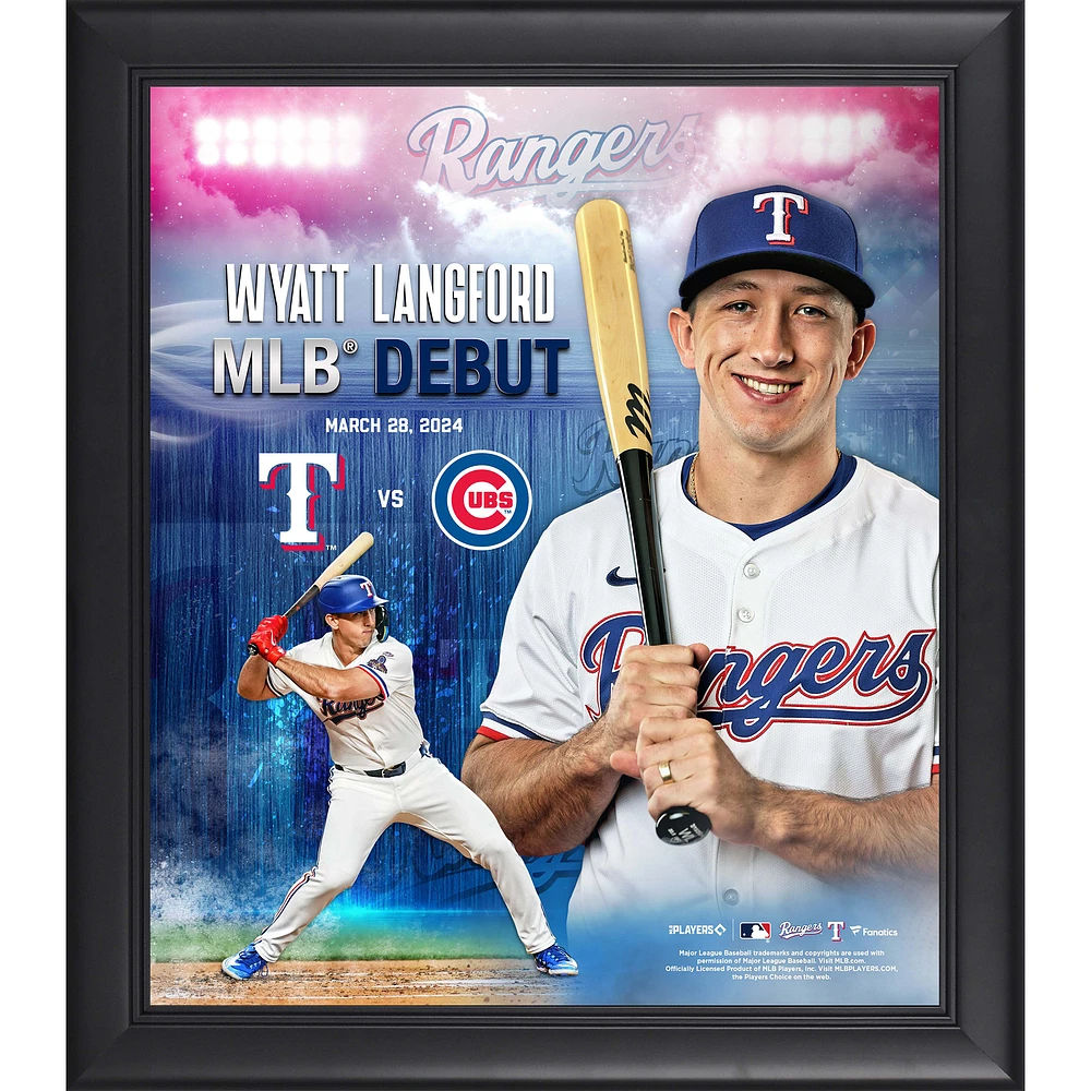 Wyatt Langford Texas Rangers 15" x 17" 2024 MLB Debut Collage