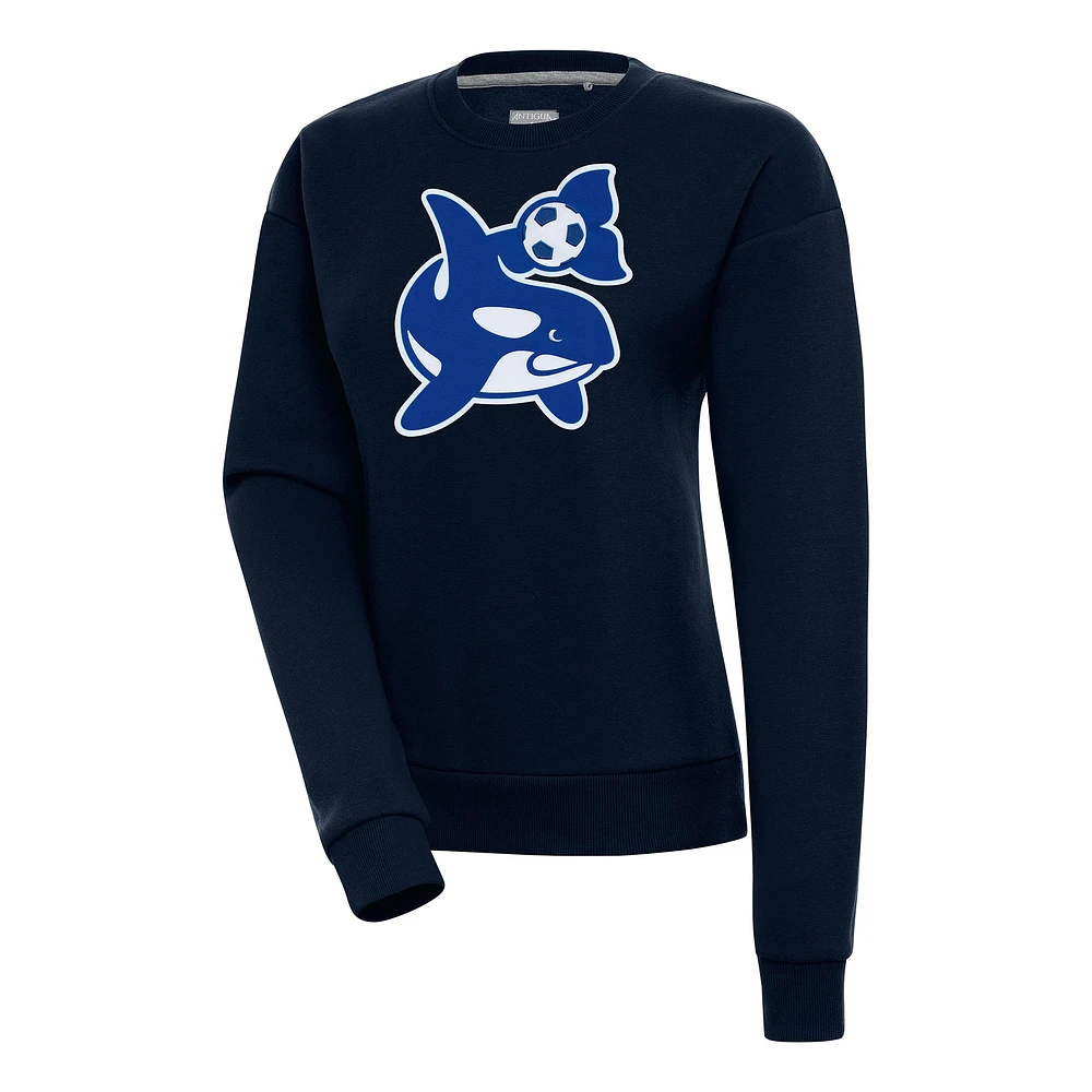 Women's Antigua Navy Seattle Sounders FC Orca Logo Victory Pullover Sweatshirt
