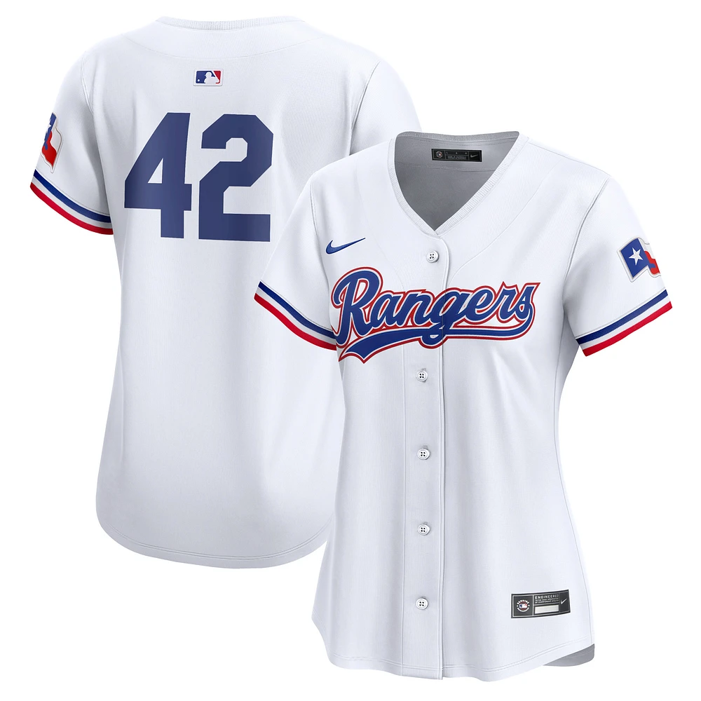 Women's Nike White Texas Rangers 2024 Jackie Robinson Day Home Limited Jersey