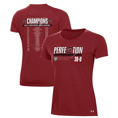 Women's Under Armour Garnet South Carolina Gamecocks 2024 NCAA Women's Basketball National Champions Schedule T-Shirt