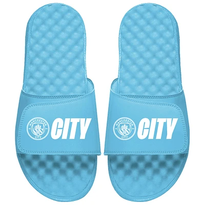 Unisex ISlide Sky Blue Manchester City Wordmark Slide Sandals
