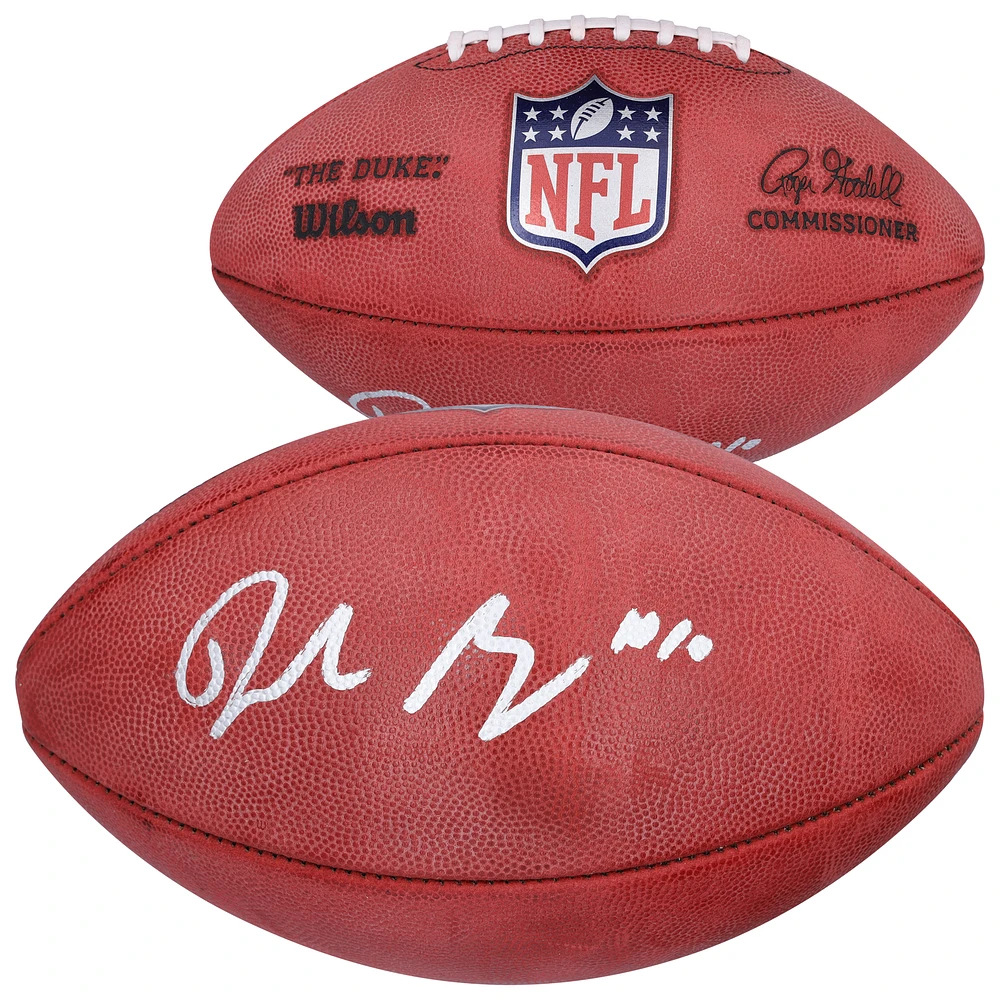 Drake Maye New England Patriots Autographed 2024 NFL Draft First Round Pick Wilson Duke Full Color Football