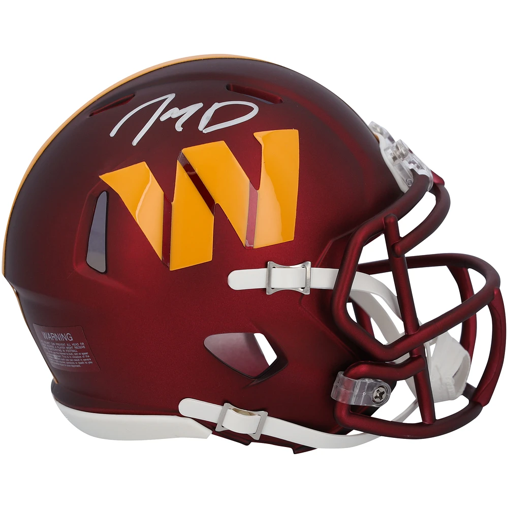 Jayden Daniels Washington Commanders Autographed Riddell Speed Mini Helmet