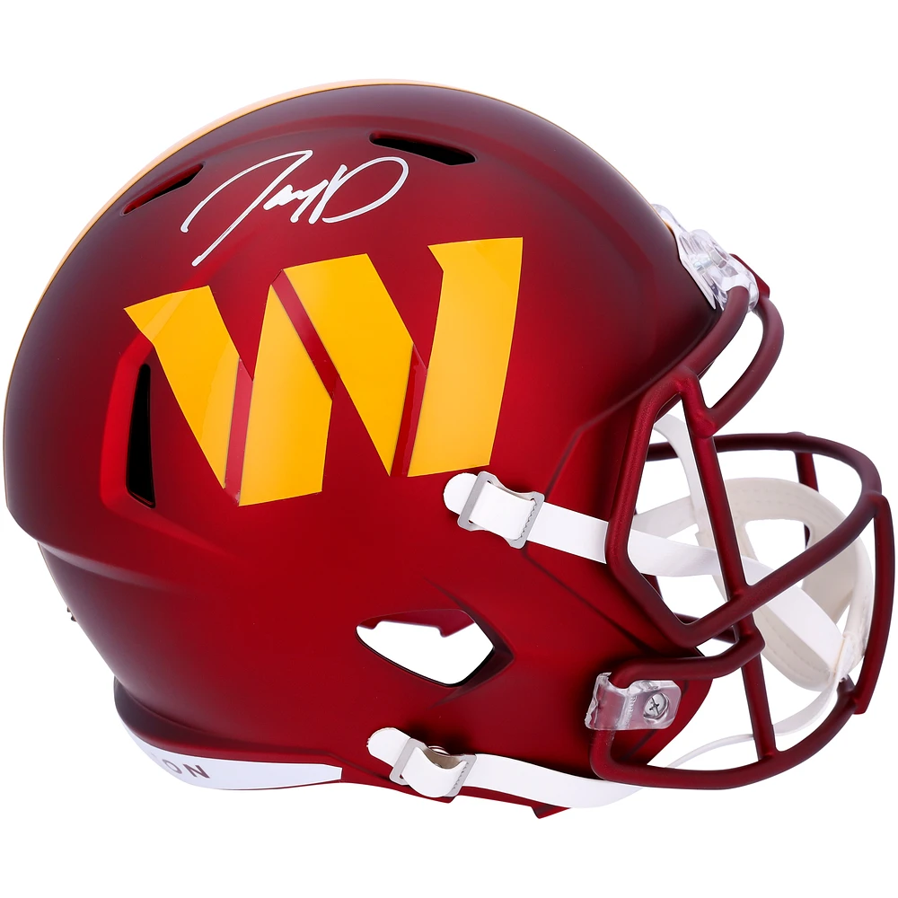 Jayden Daniels Washington Commanders Autographed Riddell Speed Replica Helmet