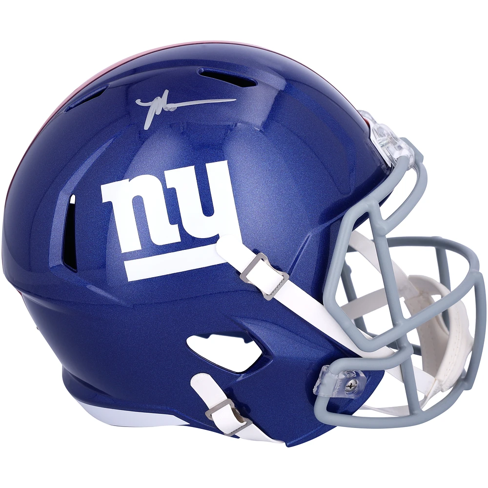 Malik Nabers New York Giants Autographed Riddell Speed Replica Helmet