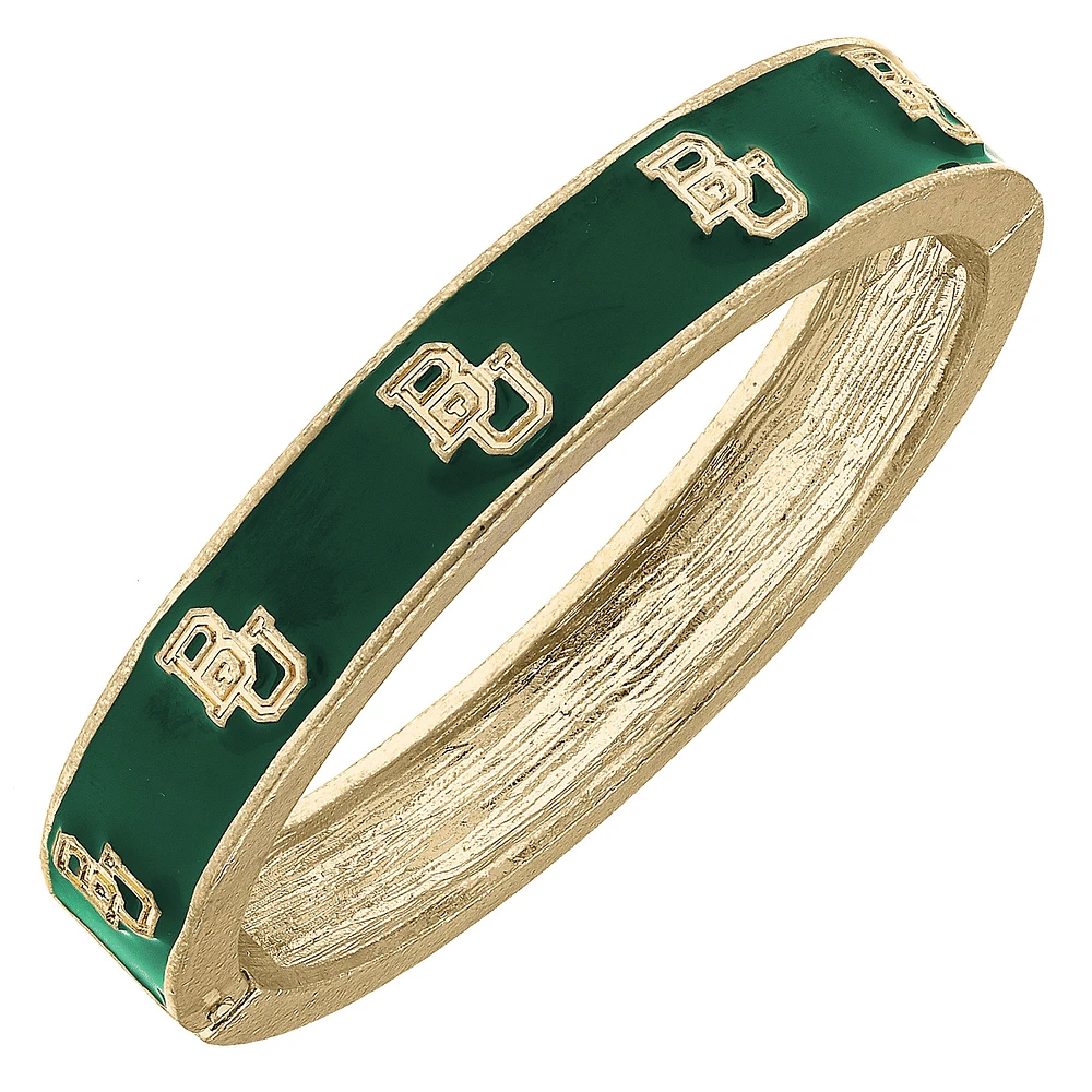 Women' CANVAS Style Baylor Bears Enamel Logo Hinge Bangle