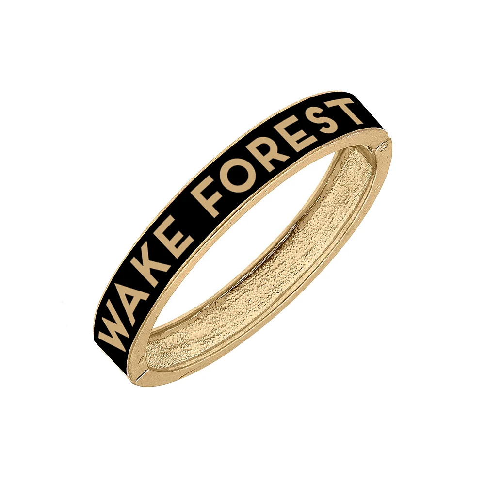 Women' CANVAS Style Wake Forest Demon Deacons Enamel Logo Hinge Bangle