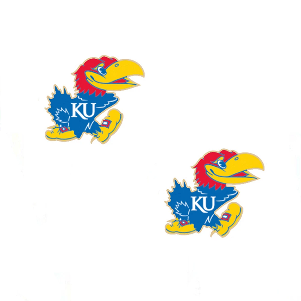 Women' CANVAS Style Kansas Jayhawks Enamel Stud Earrings