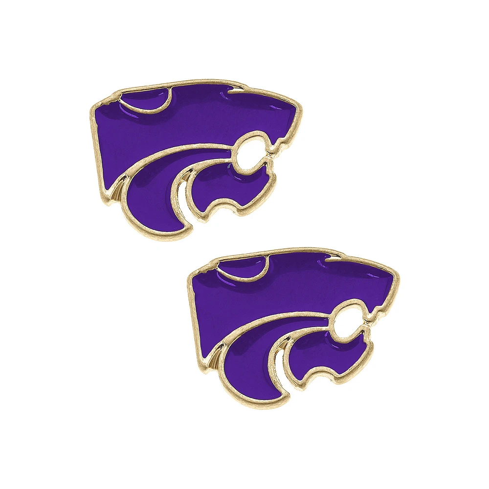 Women' CANVAS Style Kansas State Wildcats Enamel Stud Earrings