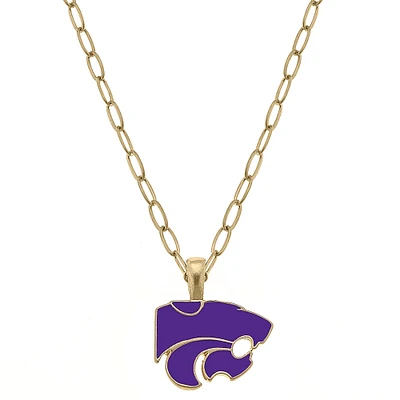 Women' CANVAS Style Kansas State Wildcats Enamel Pendant Necklace