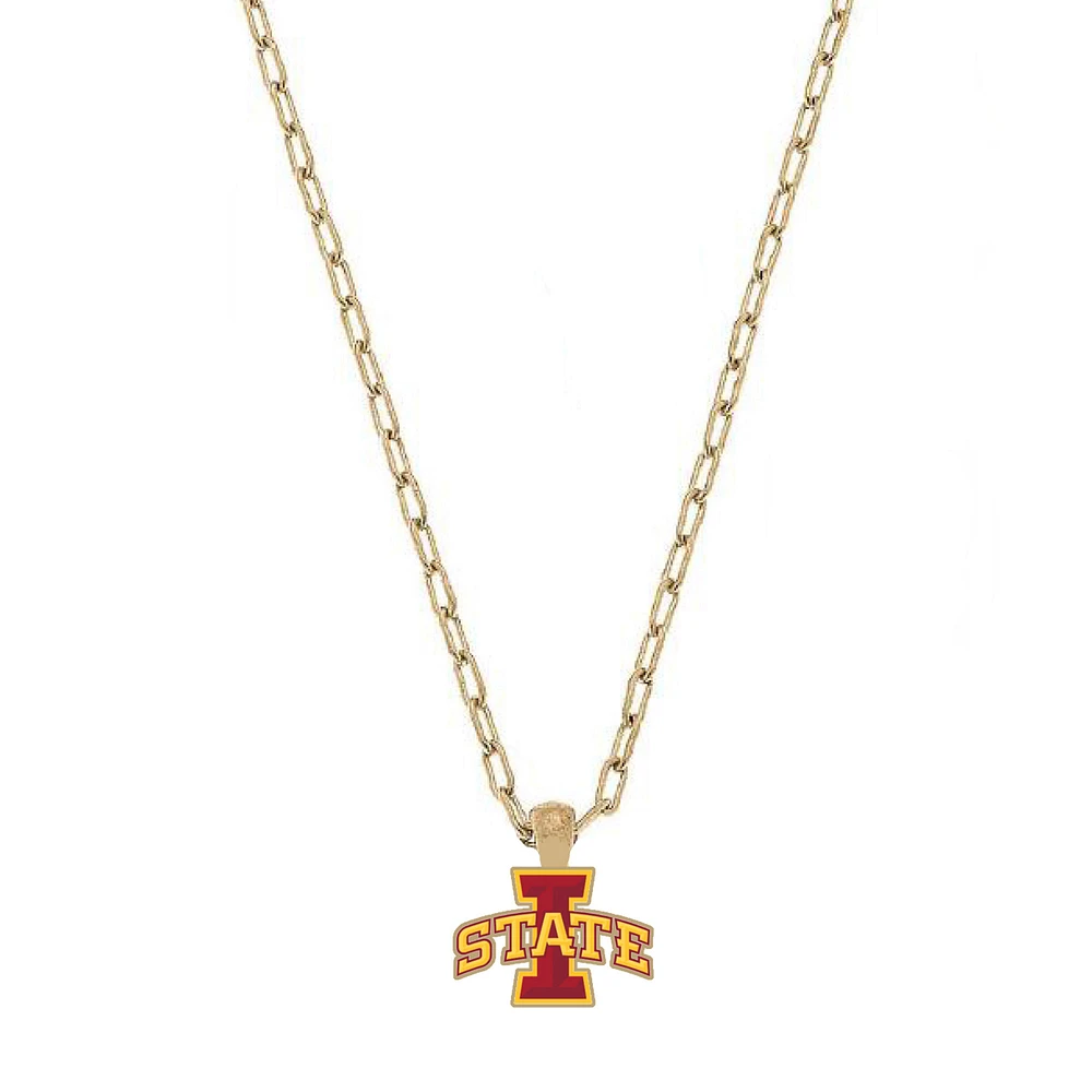 Women' CANVAS Style Iowa State Cyclones Enamel Pendant Necklace
