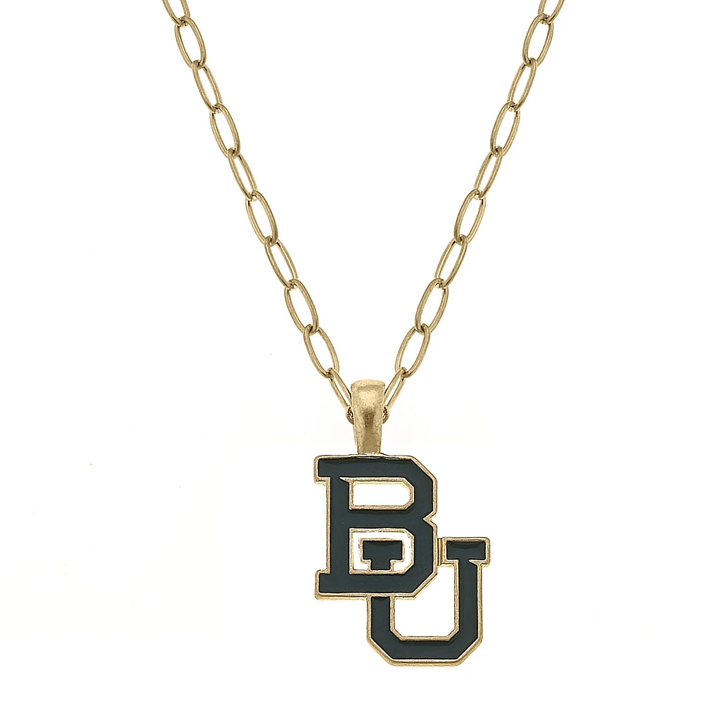 Women' CANVAS Style Baylor Bears Enamel Pendant Necklace