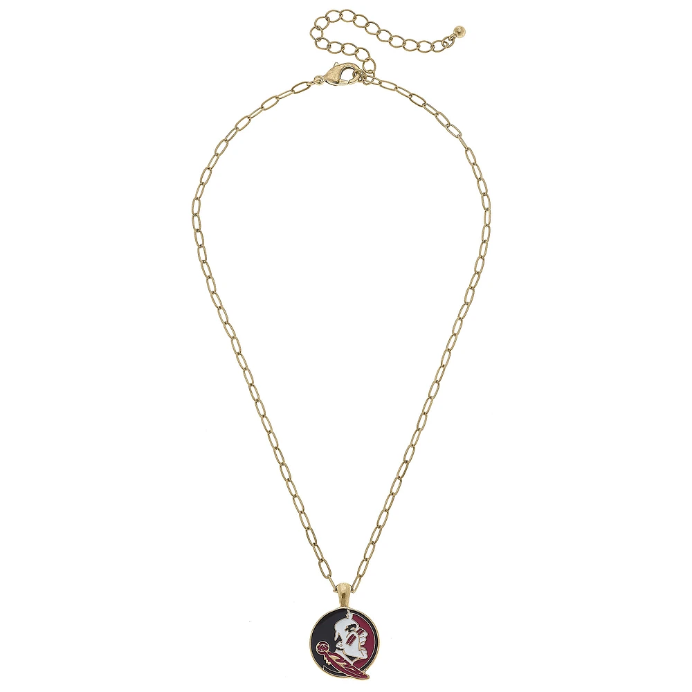 Women' CANVAS Style Florida State Seminoles Enamel Pendant Necklace