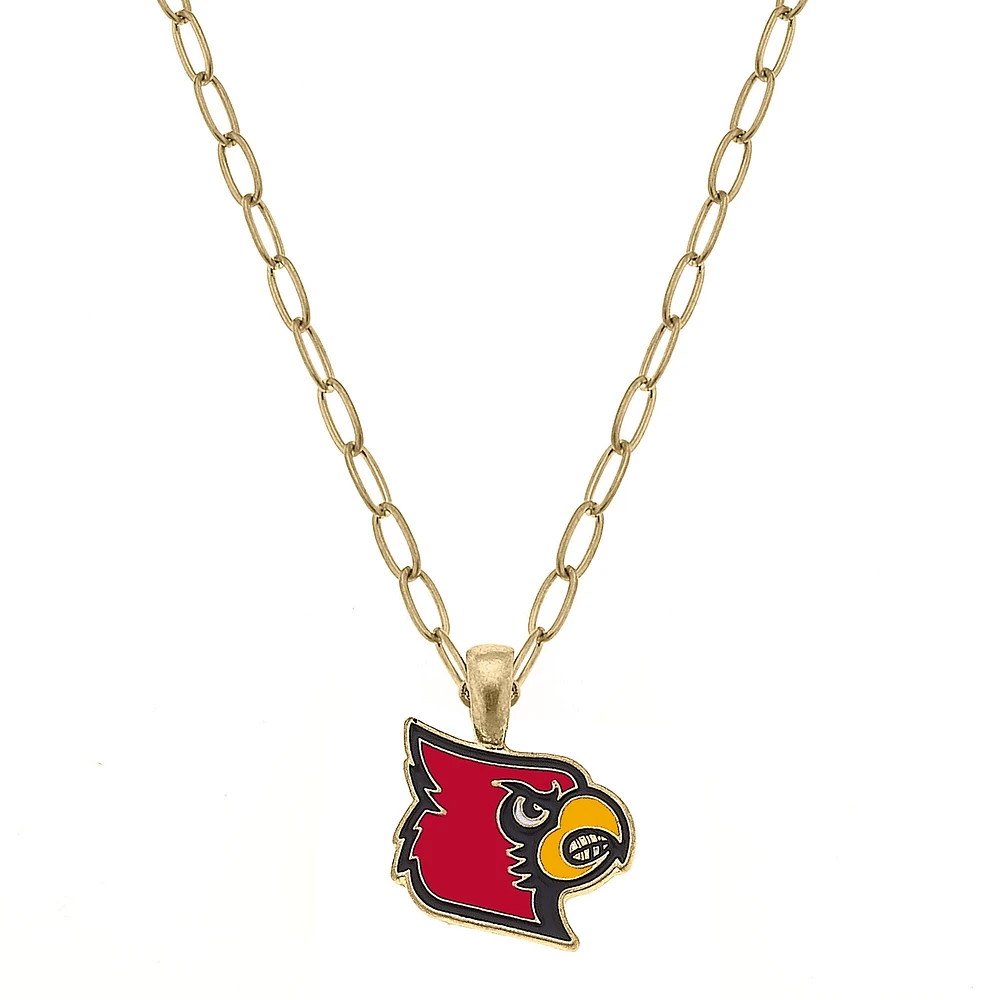 Women' CANVAS Style Louisville Cardinals Enamel Pendant Necklace