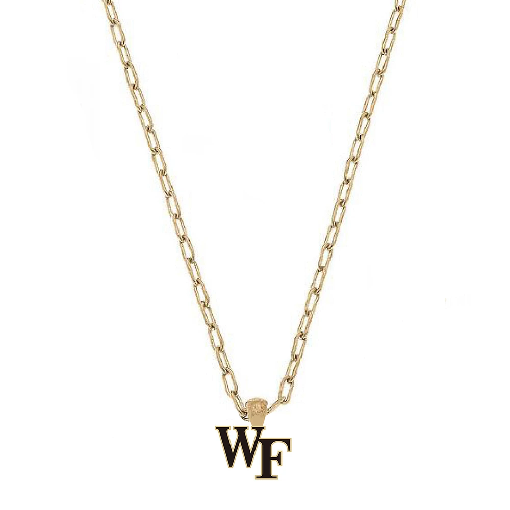 Women' CANVAS Style Wake Forest Demon Deacons Enamel Pendant Necklace