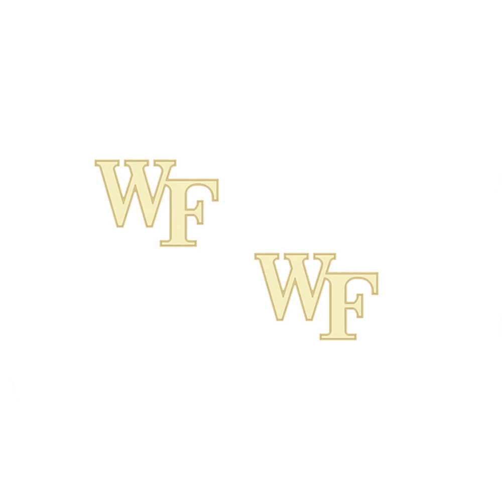 Women' CANVAS Style Wake Forest Demon Deacons 24K Gold Plated Stud Earrings