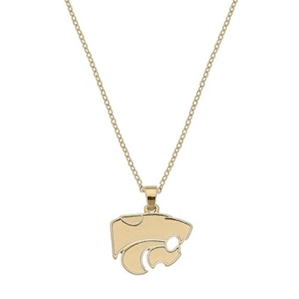 Women's CANVAS Style Kansas State Wildcats Gold Plated Pendant Necklace