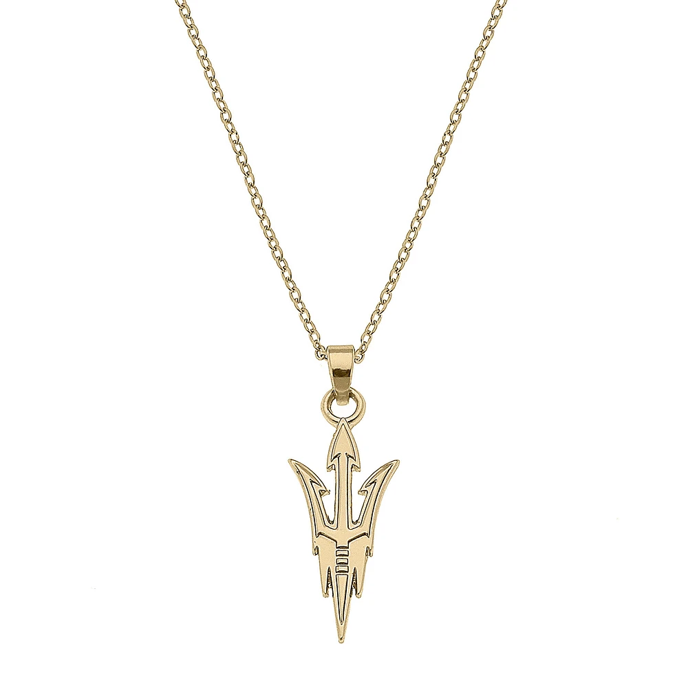 Women's CANVAS Style Arizona State Sun Devils Gold Plated Pendant Necklace