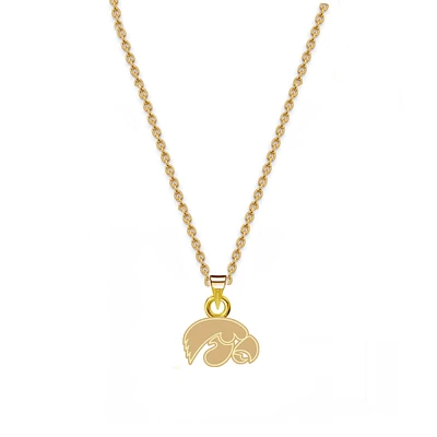 Women's CANVAS Style Iowa Hawkeyes Gold Plated Pendant Necklace