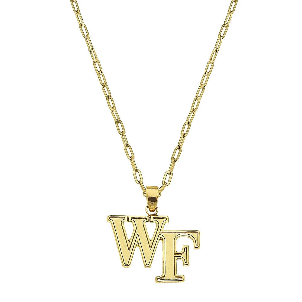Women's CANVAS Style Wake Forest Demon Deacons Gold Plated Pendant Necklace