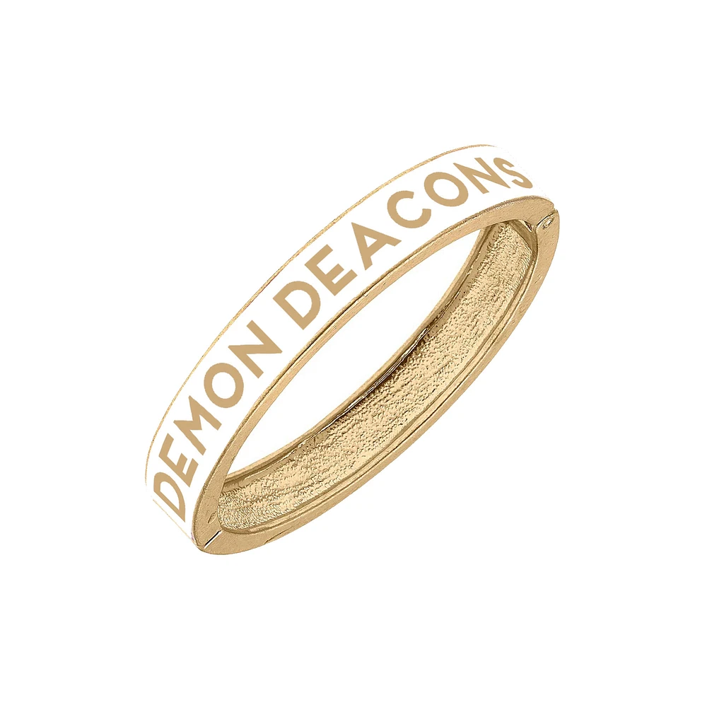 Women' CANVAS Style Wake Forest Demon Deacons Enamel Hinge Bangle