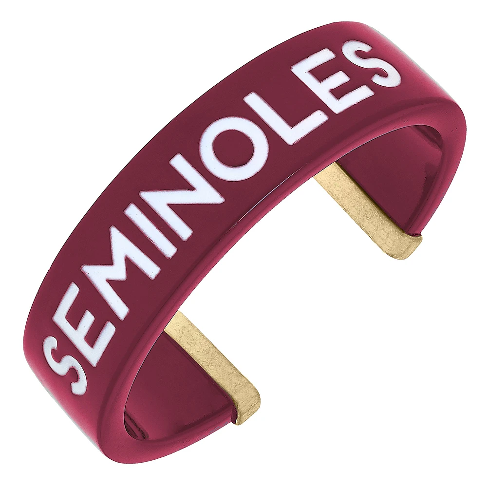 Women' CANVAS Style Florida State Seminoles Resin Logo Cuff Bracelet