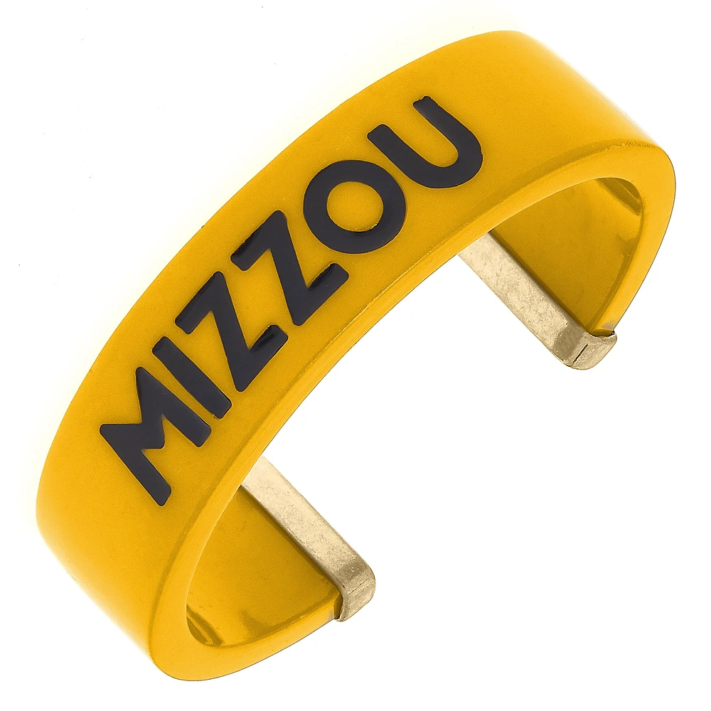 Women' CANVAS Style Missouri Tigers Resin Logo Cuff Bracelet