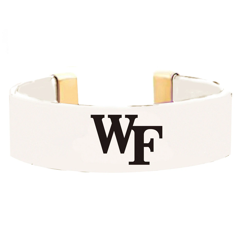Women' CANVAS Style Wake Forest Demon Deacons Resin Logo Cuff Bracelet