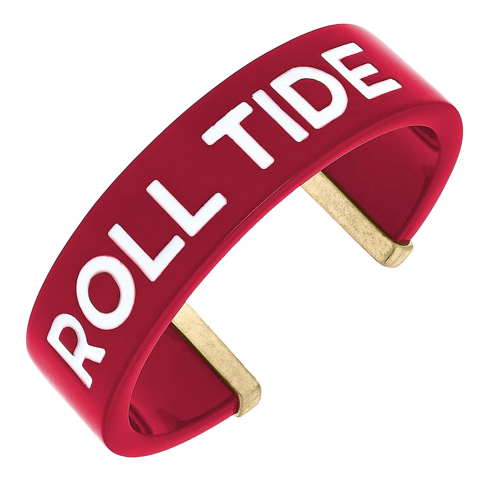 Women' CANVAS Style Alabama Crimson Tide Resin Logo Cuff Bracelet