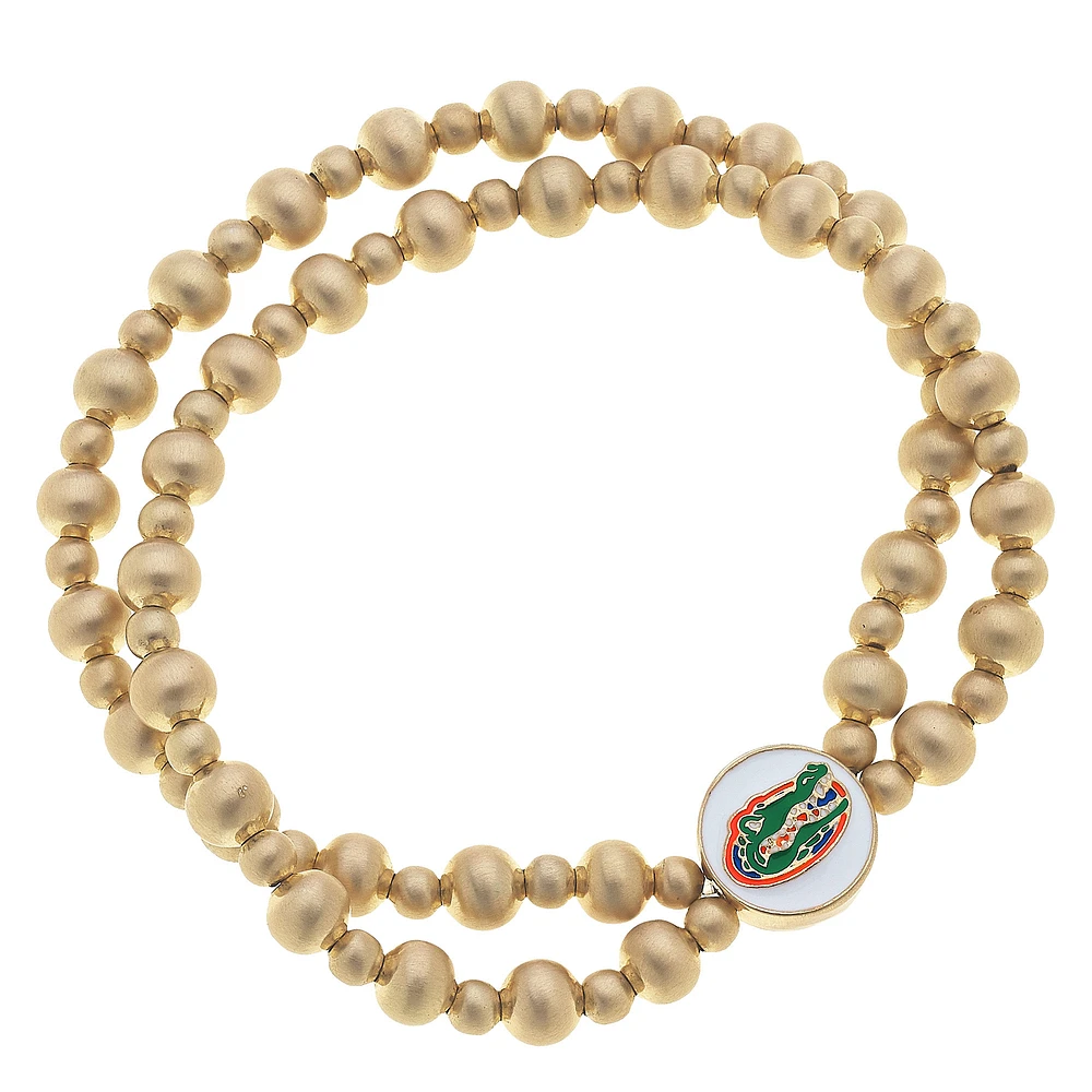 Women' CANVAS Style Florida Gators Two-Row Ball Bead Stretch Bracelet