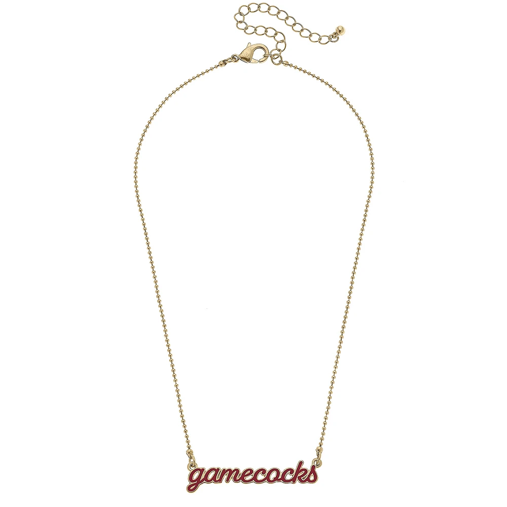 Women' CANVAS Style South Carolina Gamecocks Enamel Script Necklace
