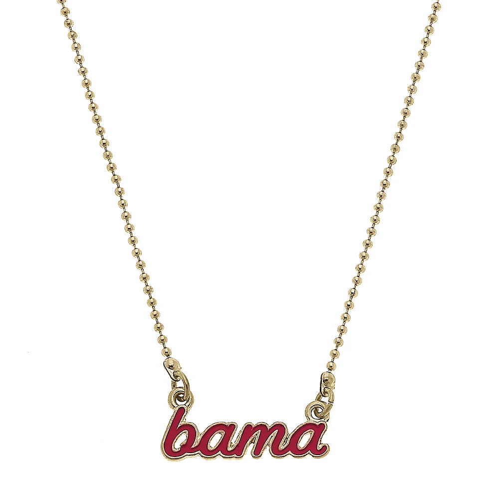 Women' CANVAS Style Alabama Crimson Tide Enamel Script Necklace