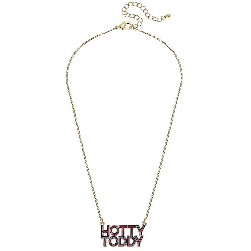 Women' CANVAS Style Ole Miss Rebels Enamel Script Outline Necklace