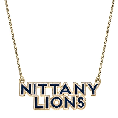 Women' CANVAS Style Penn State Nittany Lions Enamel Script Outline Necklace