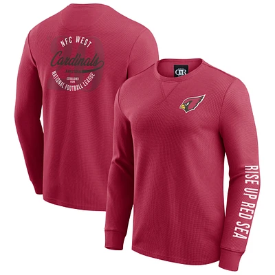Men's Darius Rucker Collection by Fanatics Red Arizona Cardinals Washed Waffle-Knit Long Sleeve T-Shirt