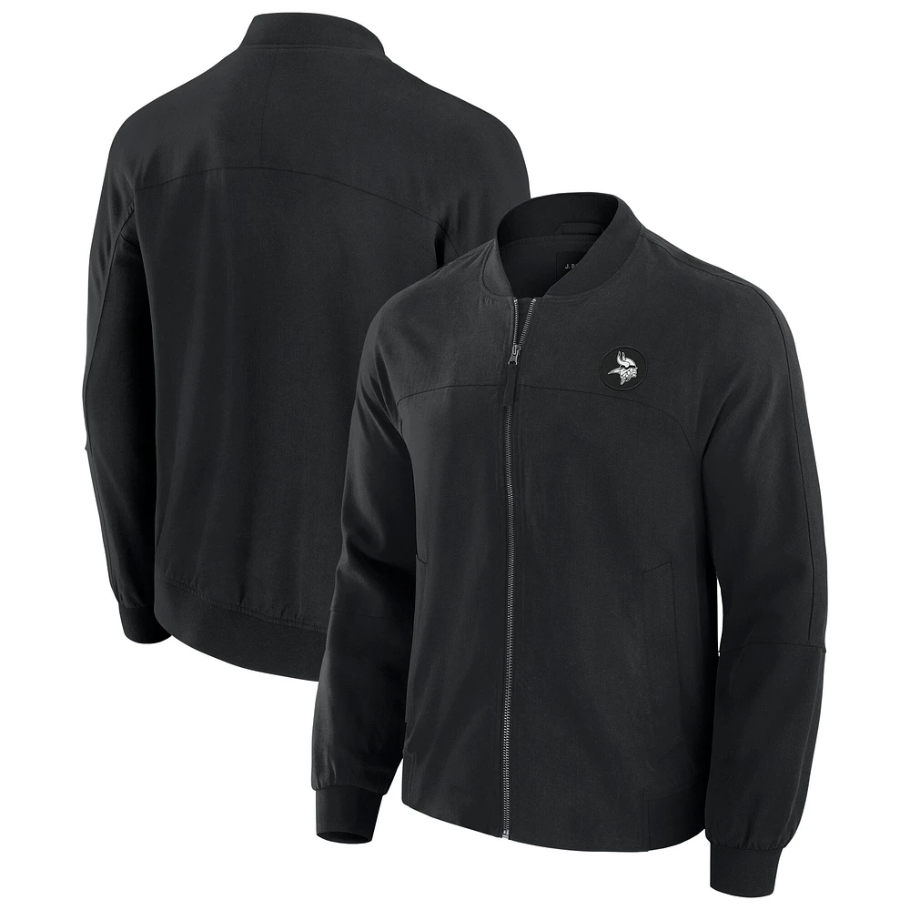 Men's J. Palmer Black Minnesota Vikings Lightweight Cover-4 Tri-Blend Full-Zip Jacket