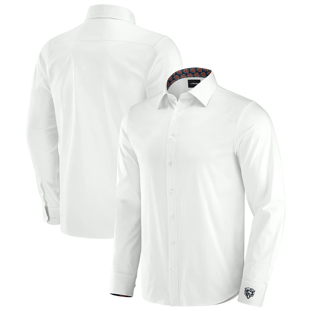 Men's J. Palmer White Chicago Bears Man-In-Motion Long Sleeve Button-Up Dress Shirt