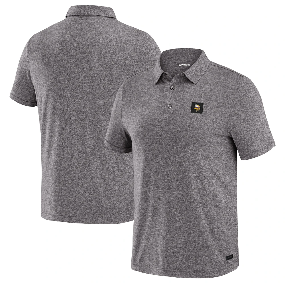Men's J. Palmer Heather Gray Minnesota Vikings Four Down Polo