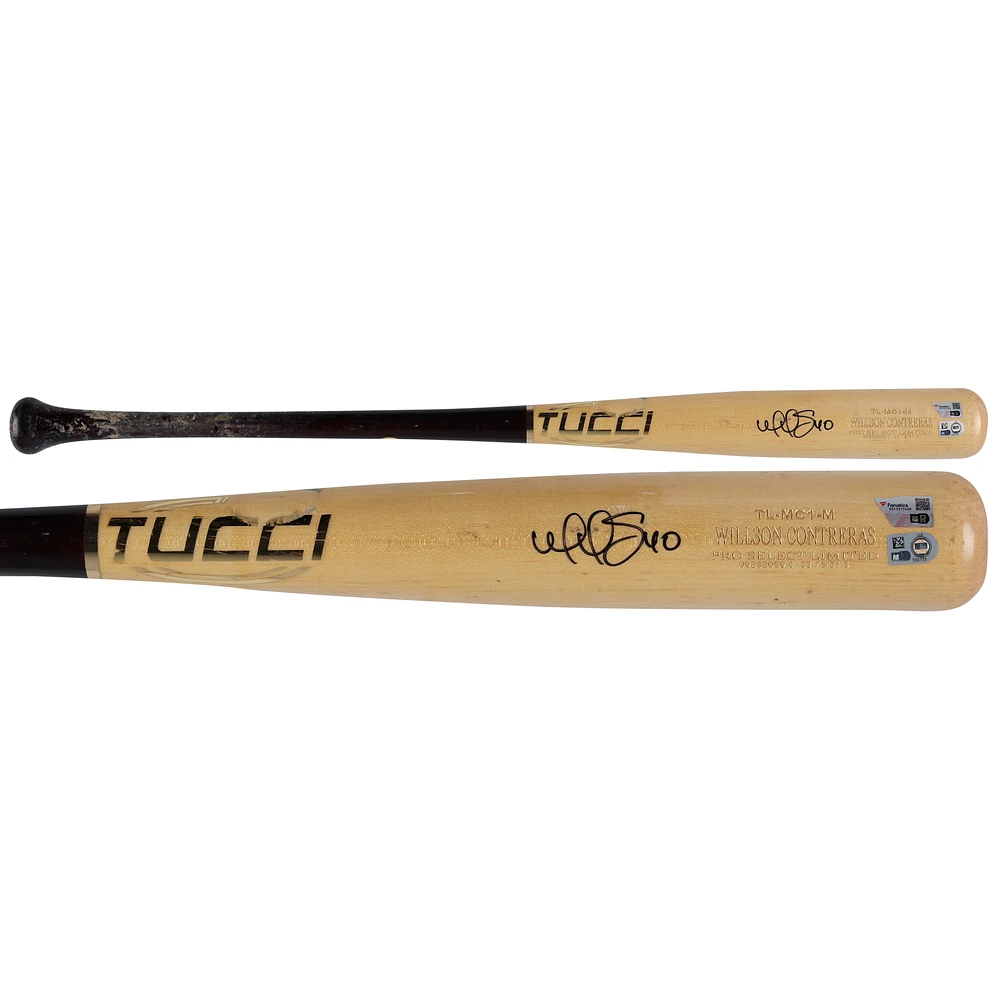 Willson Contreras St. Louis Cardinals Autographed Game-Used Tan & Maroon Tucci Bat from the 2023 MLB Season