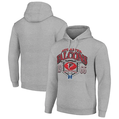 Men's Starter Heather Gray Atlanta Falcons 80s Retro Pullover Hoodie