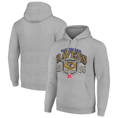 Men's Starter Heather Gray Baltimore Ravens 80s Retro Pullover Hoodie