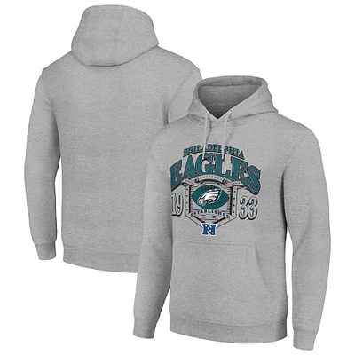 Men's Starter Heather Gray Philadelphia Eagles 80s Retro Pullover Hoodie