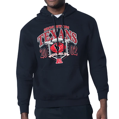 Men's Starter Navy Houston Texans 80s Retro Pullover Hoodie