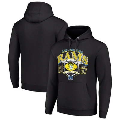 Men's Starter Black Los Angeles Rams 80s Retro Pullover Hoodie