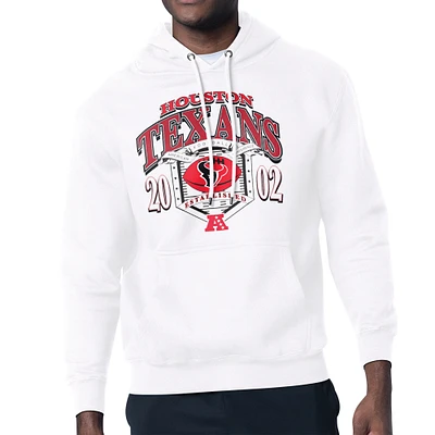 Men's Starter White Houston Texans 80s Retro Pullover Hoodie
