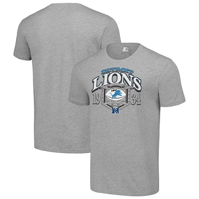 Men's Starter Heather Gray Detroit Lions ‘80s Inspired T-Shirt