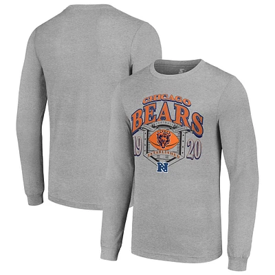Men's Starter Heather Gray Chicago Bears Retro Long Sleeve Graphic T-Shirt