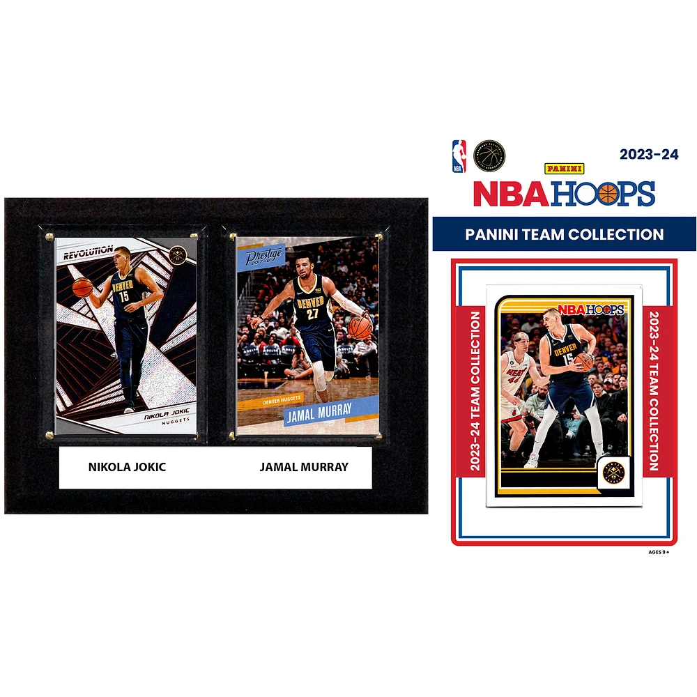 Denver Nuggets 6" x 8" Player Plaque & 2023-24 Team Trading Card Set
