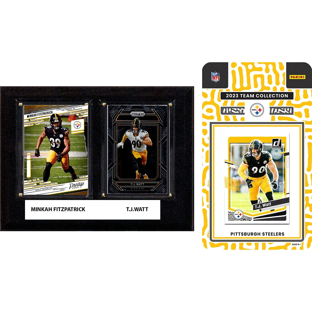 Pittsburgh Steelers 6" x 8" Player Plaque & 2023 Team Trading Card Set